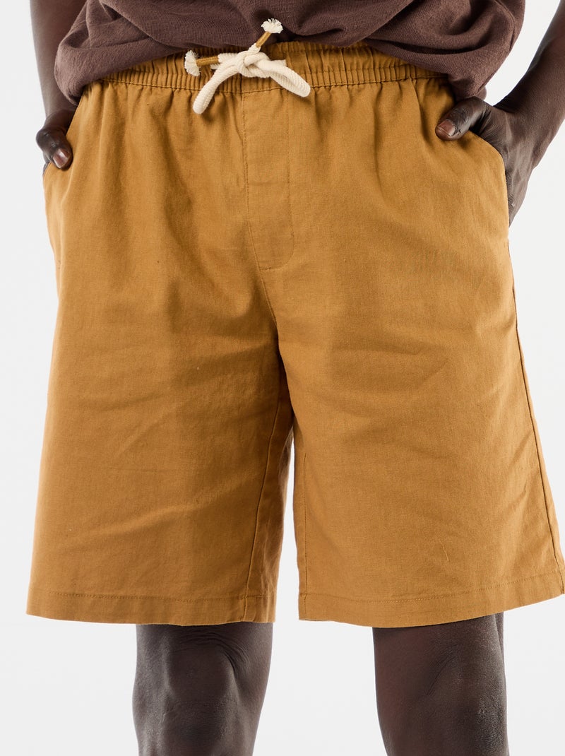 Bermuda in misto lino Beige - Kiabi