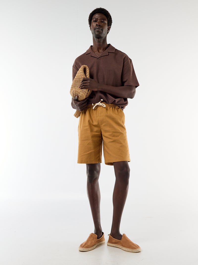 Bermuda in misto lino Beige - Kiabi