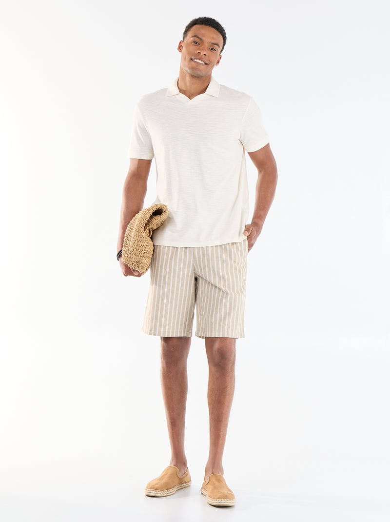 Bermuda in misto lino Beige - Kiabi