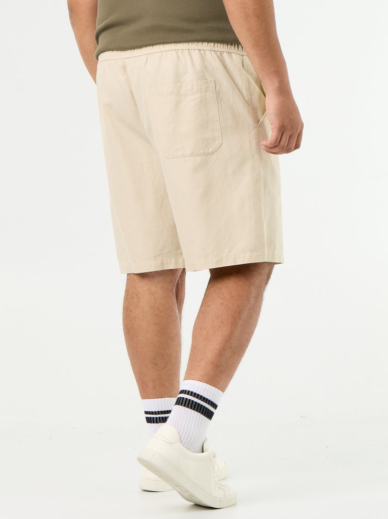 Bermuda in misto lino Beige - Kiabi