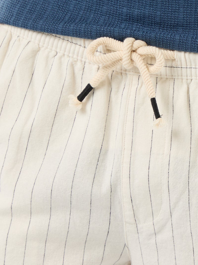 Bermuda in misto lino Bianco - Kiabi
