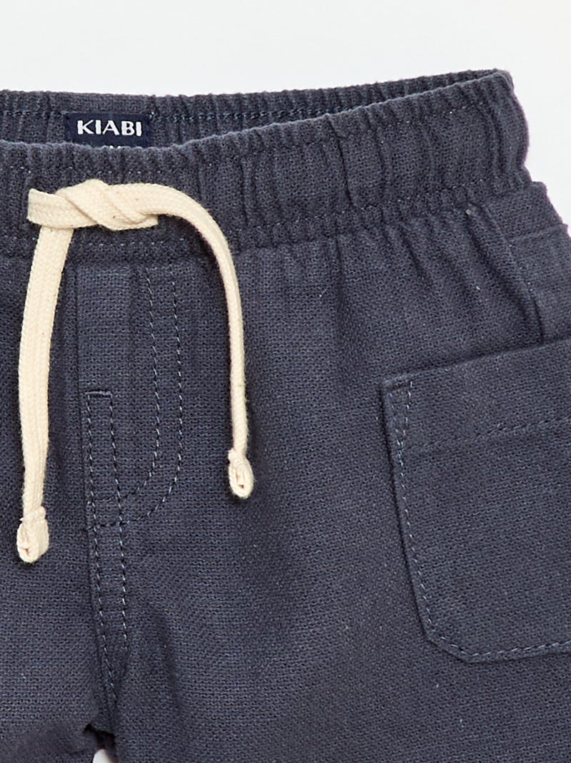 Bermuda in misto lino Blu - Kiabi