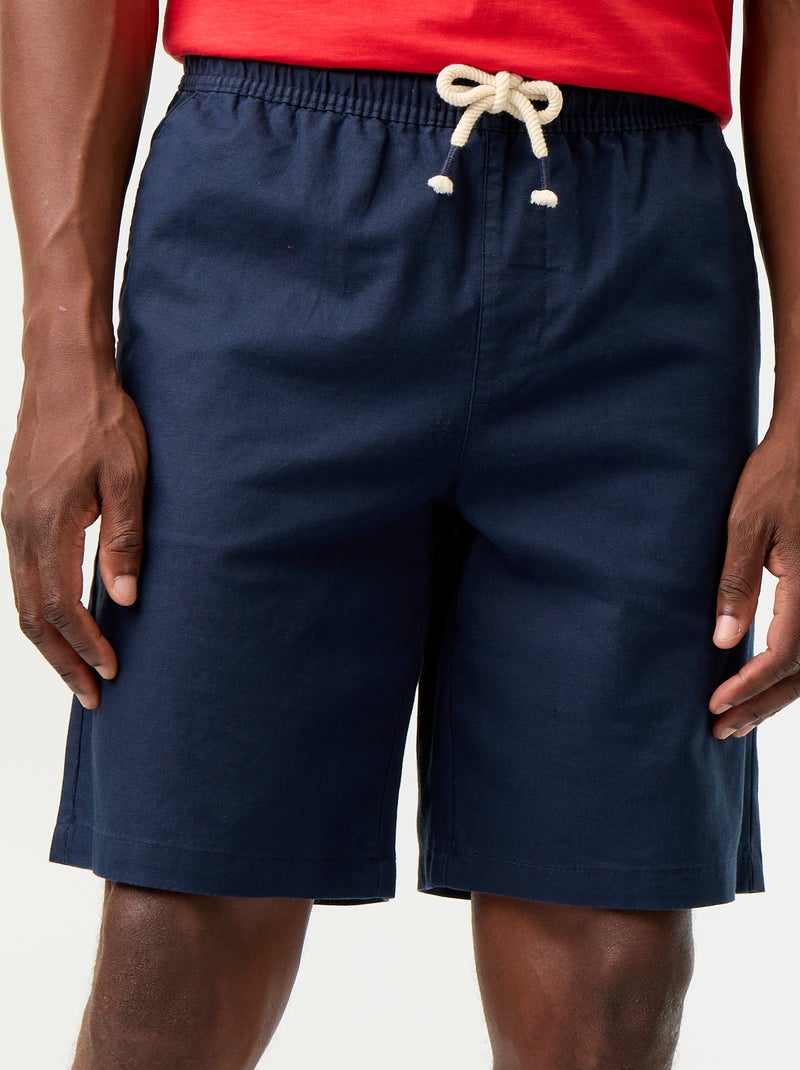 Bermuda in misto lino Blu - Kiabi