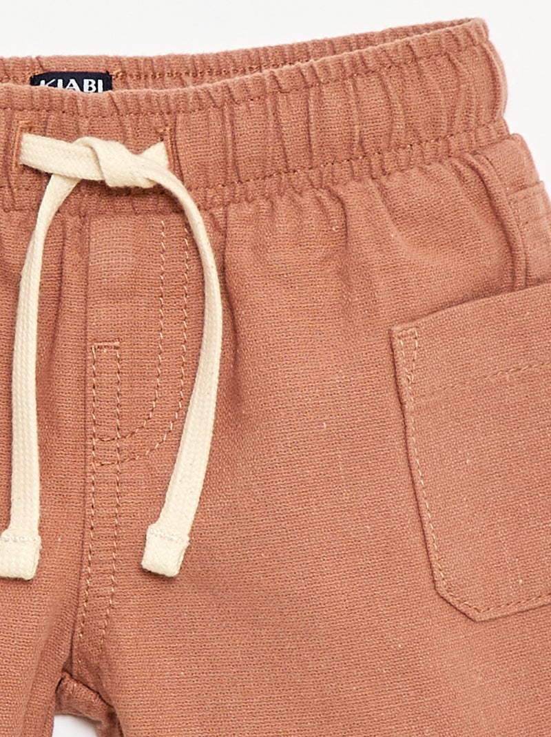 Bermuda in misto lino Marrone - Kiabi