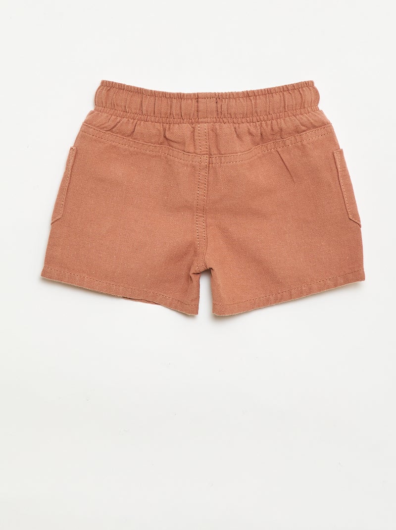 Bermuda in misto lino Marrone - Kiabi