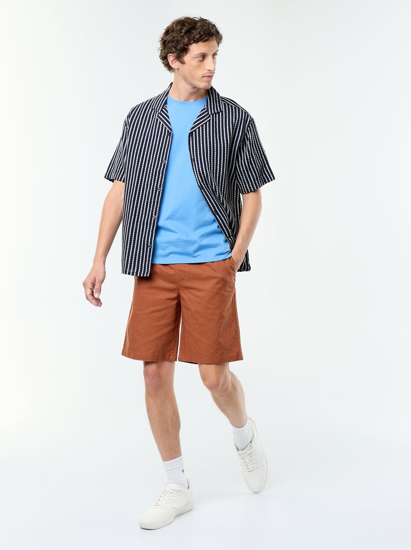 Bermuda in misto lino Marrone - Kiabi