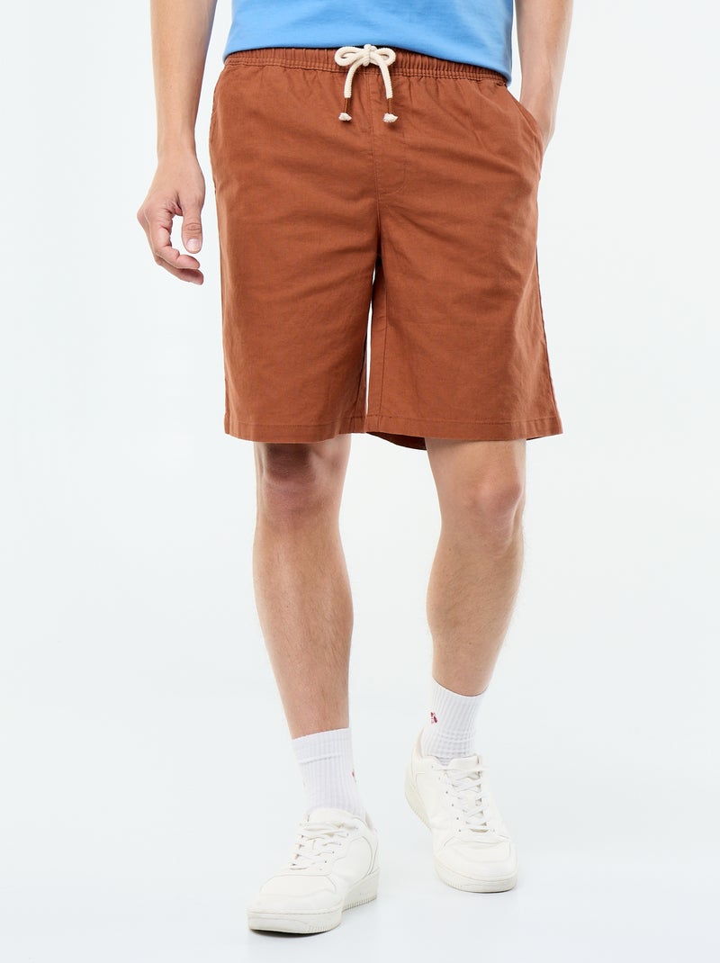 Bermuda in misto lino Marrone - Kiabi