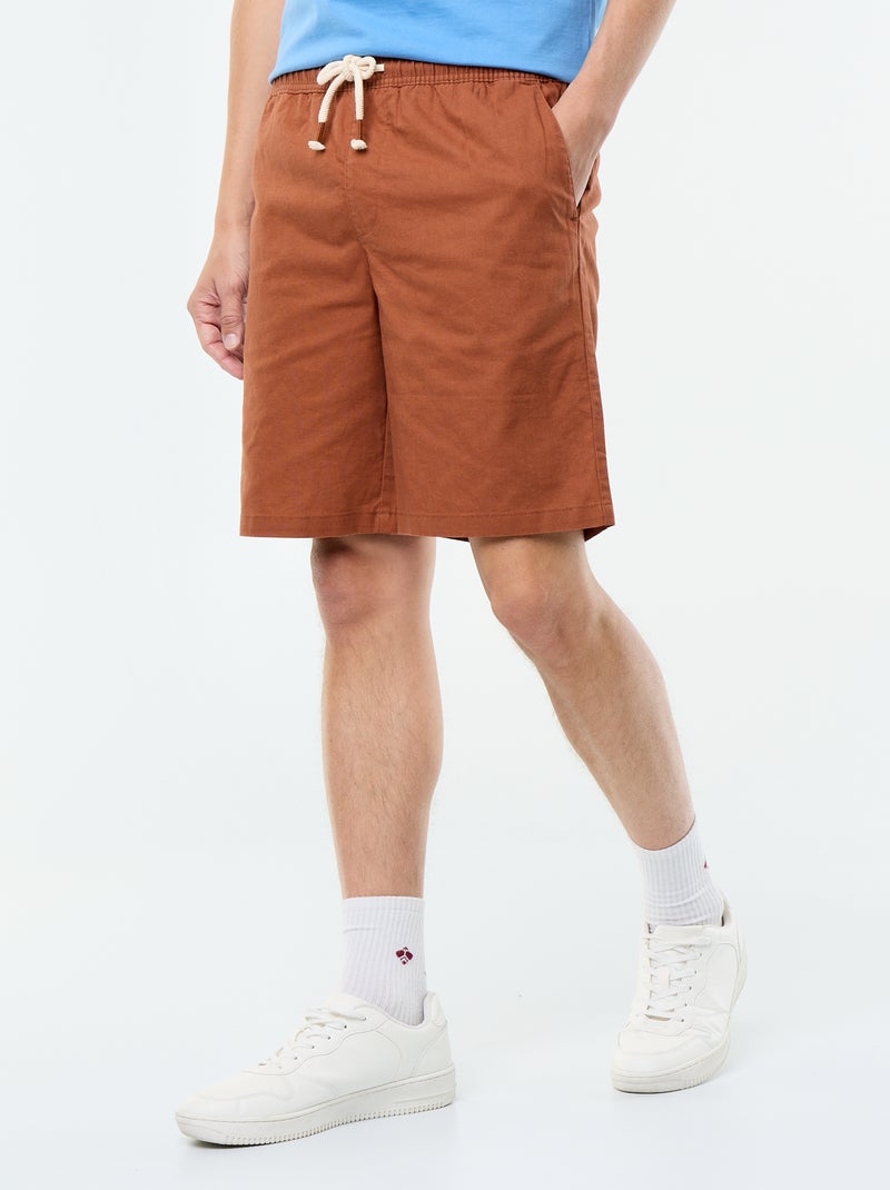 Bermuda in misto lino Marrone - Kiabi