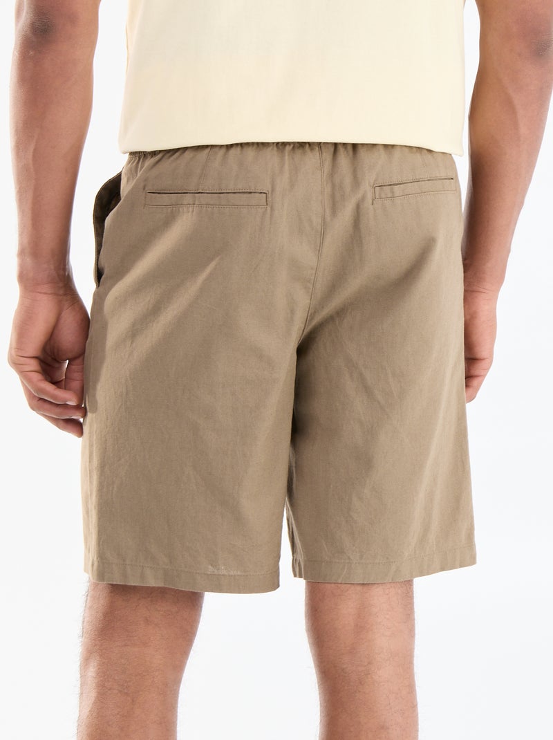 Bermuda in misto lino Marrone - Kiabi
