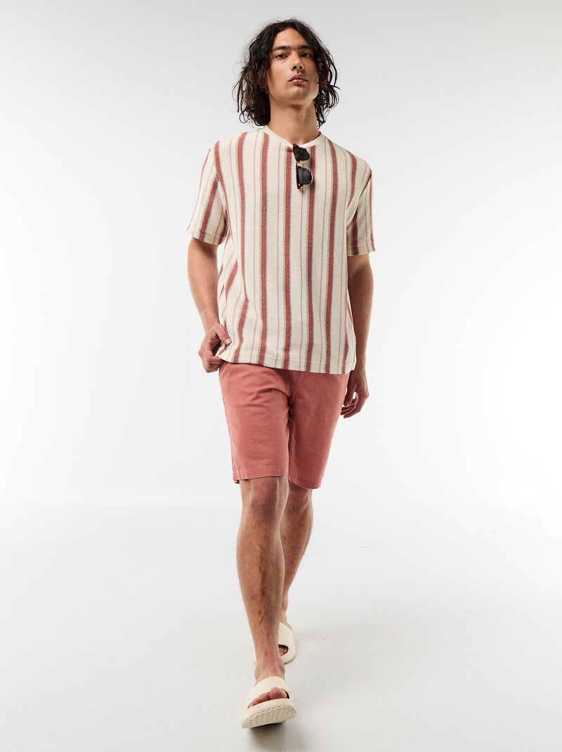 Bermuda in misto lino Rosa - Kiabi