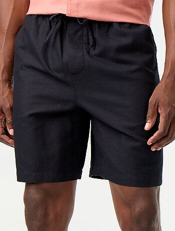 Bermuda in misto lino tinta unita