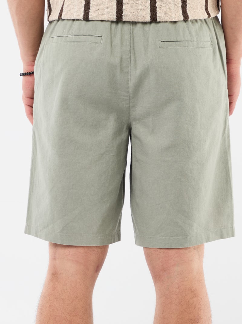 Bermuda in misto lino Verde - Kiabi