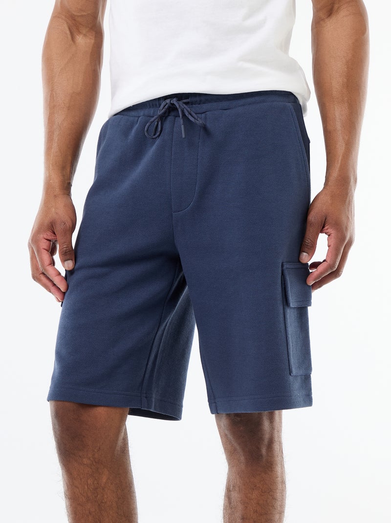 Bermuda in piqué di cotone multitasche Blu - Kiabi