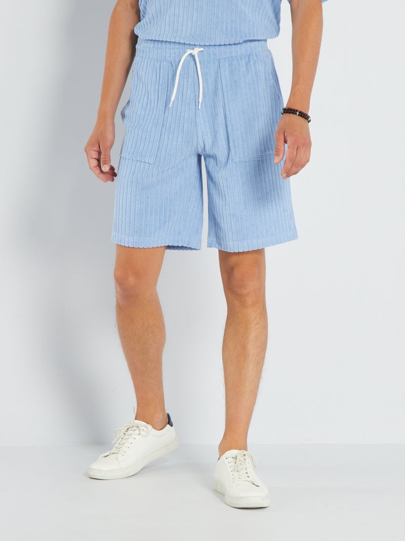 Bermuda in spugna con tasche grandi BLU - Kiabi