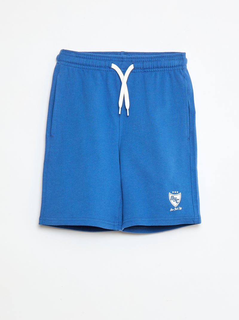 Bermuda in tessuto felpato Blu - Kiabi