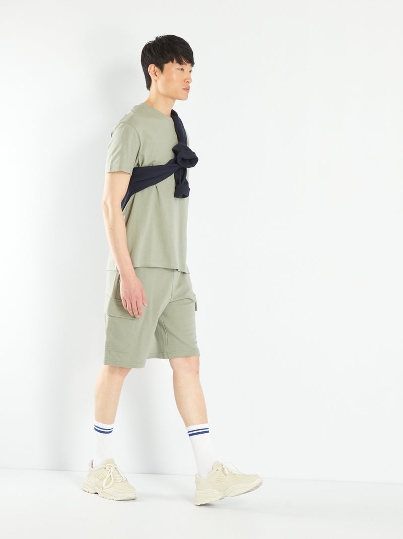 Bermuda in tessuto felpato con tasche grigio - Kiabi