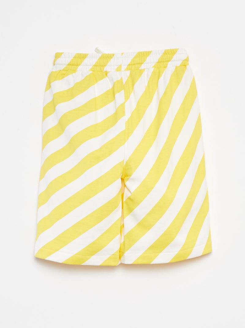 Bermuda in tessuto felpato leggero con motivo GIALLO - Kiabi