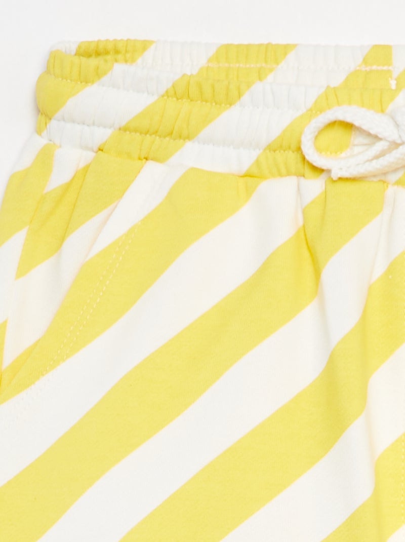 Bermuda in tessuto felpato leggero con motivo GIALLO - Kiabi