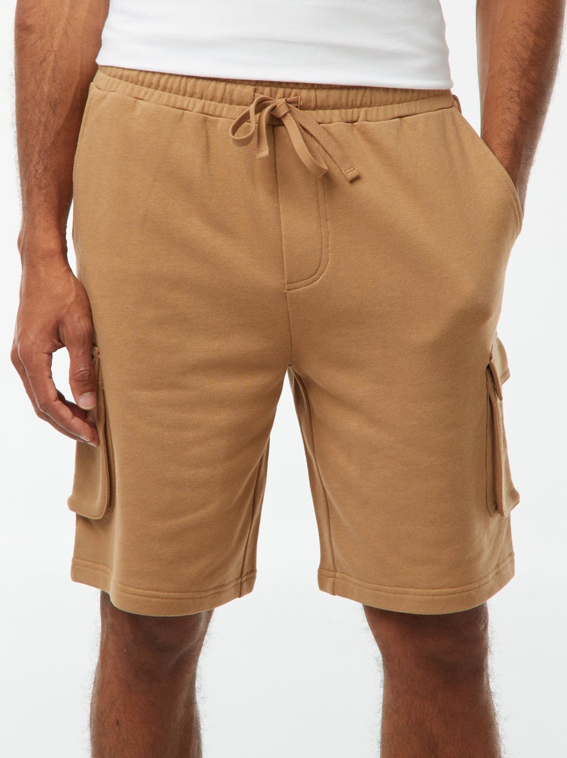 Bermuda in tessuto felpato leggero multitasche Beige - Kiabi