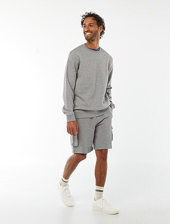 Bermuda in tessuto felpato leggero multitasche