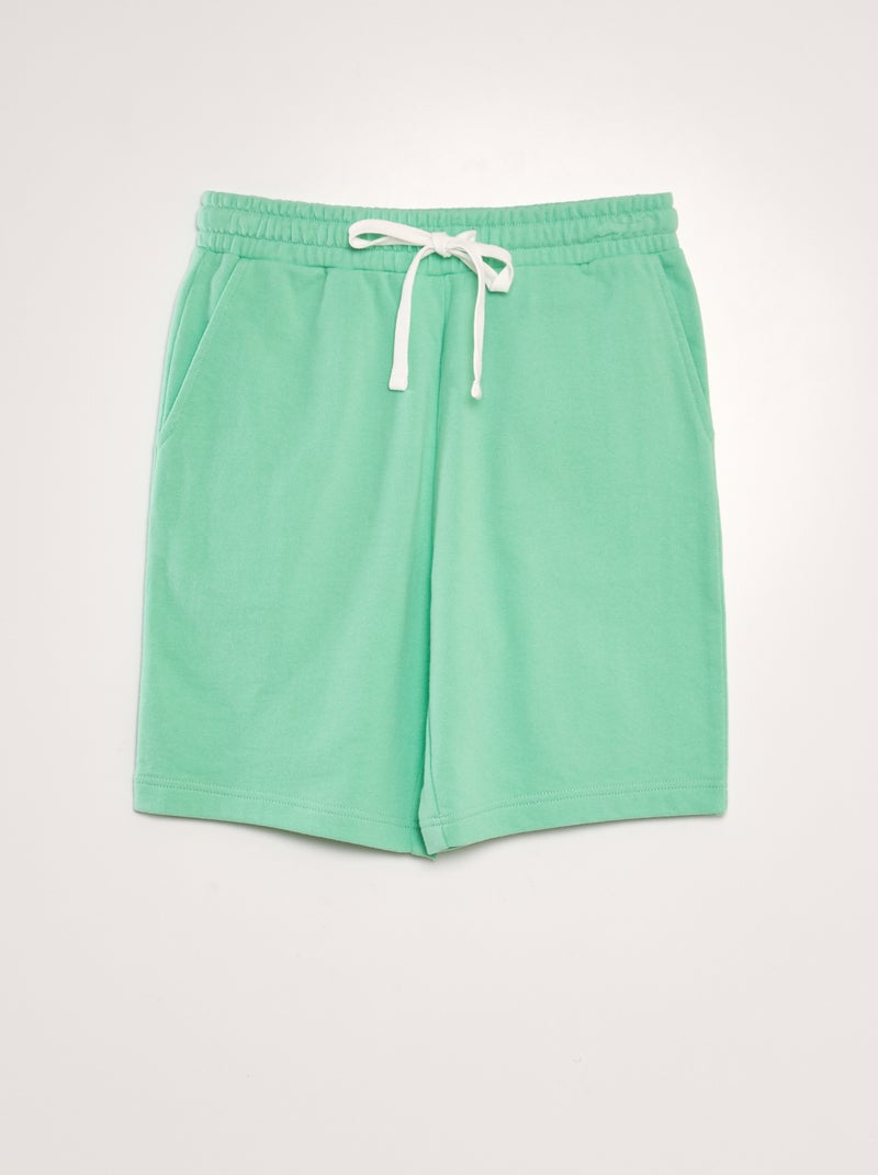 Bermuda in tessuto felpato leggero VERDE - Kiabi