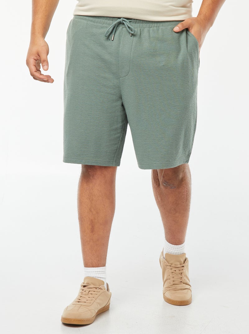 Bermuda in tessuto felpato leggero VERDE - Kiabi