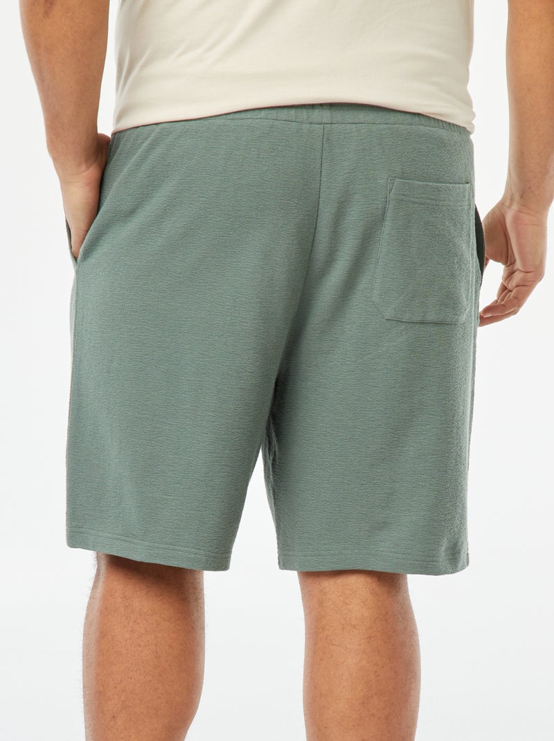 Bermuda in tessuto felpato leggero VERDE - Kiabi