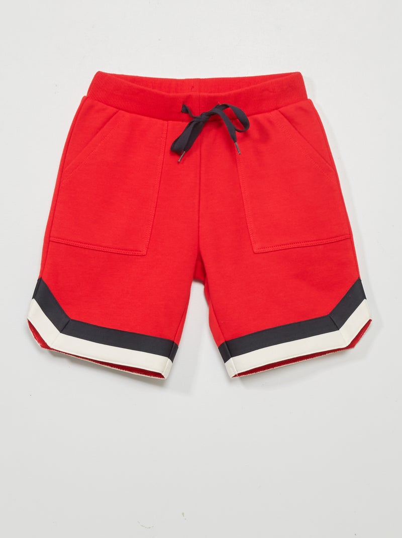 Bermuda in tessuto felpato ROSSO - Kiabi
