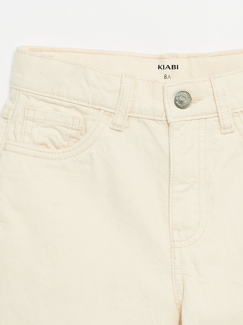 Bermuda in twill 5 tasche Bianco Ecru - Kiabi