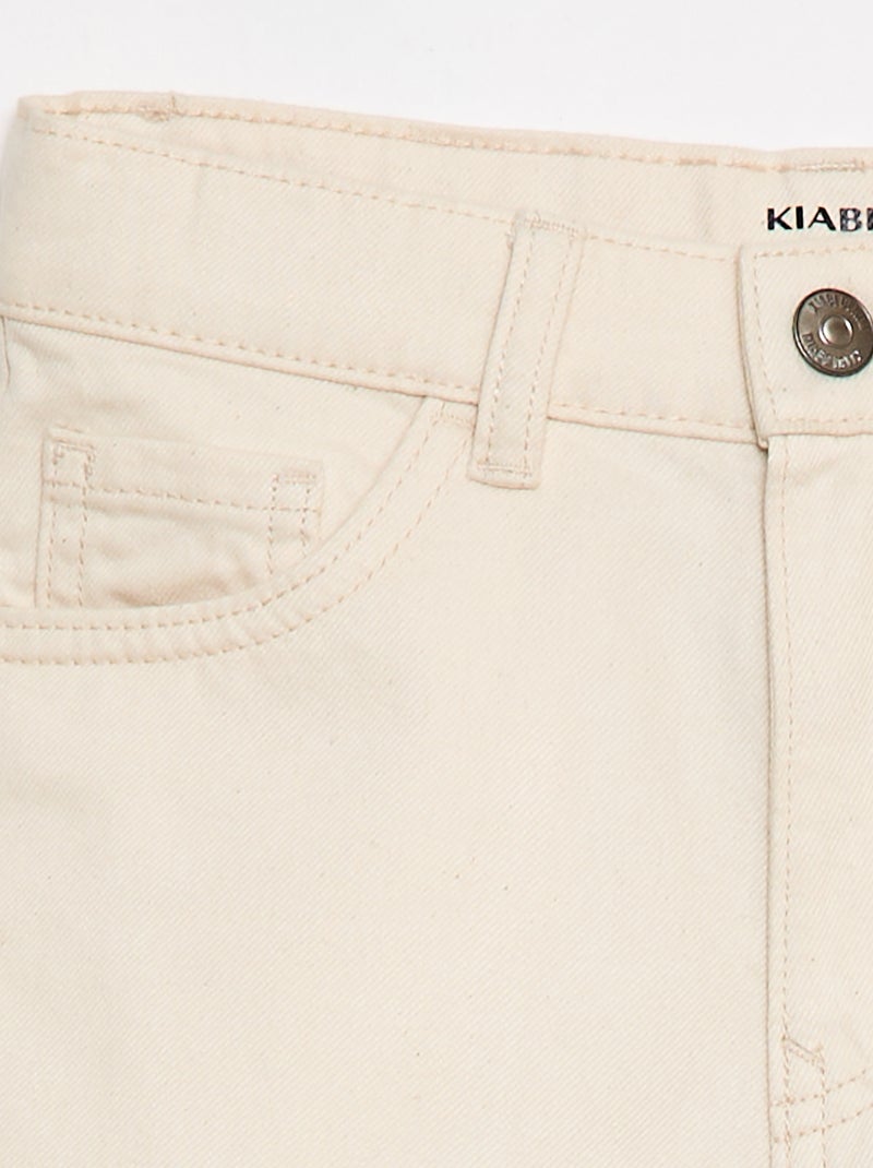 Bermuda in twill 5 tasche Bianco - Kiabi