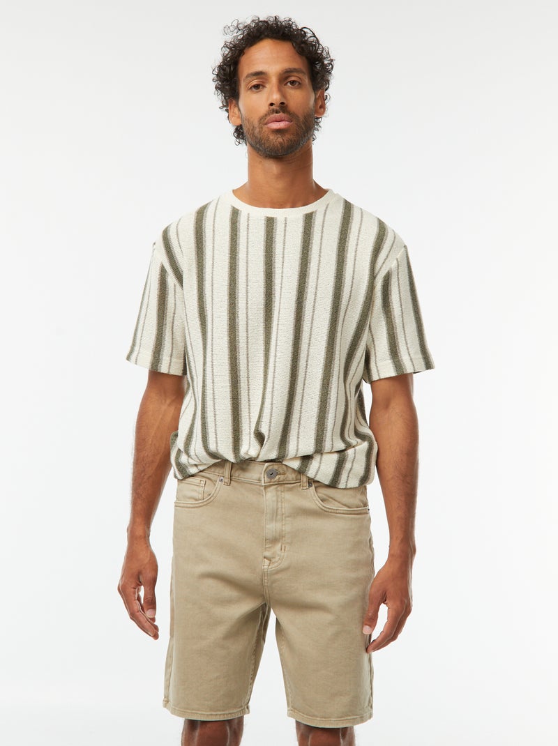 Bermuda in twill con 5 tasche Beige - Kiabi