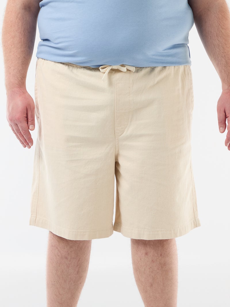 Bermuda in twill con coulisse Bianco - Kiabi