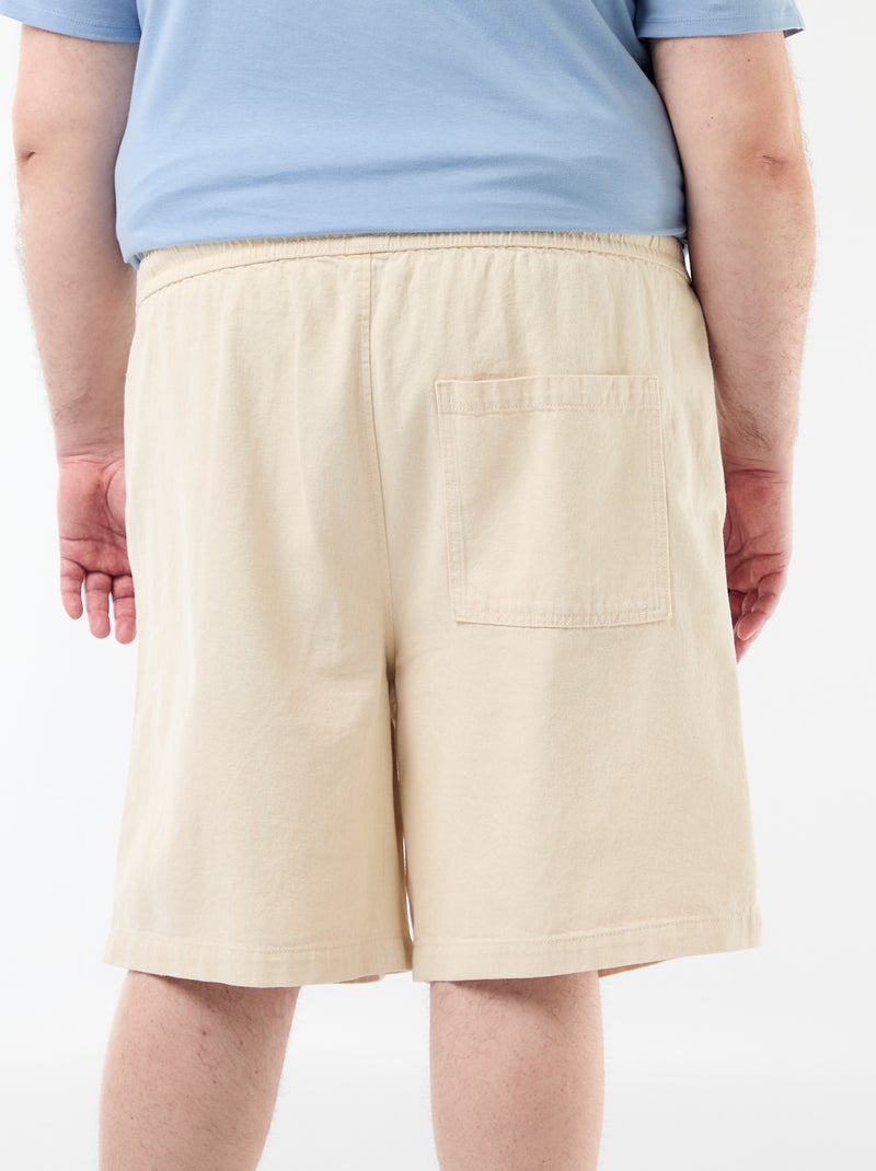 Bermuda in twill con coulisse Bianco - Kiabi