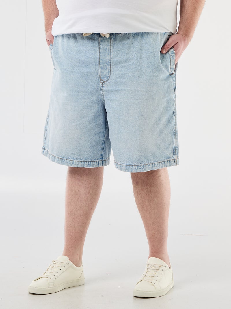 Bermuda in twill con coulisse Blu - Kiabi