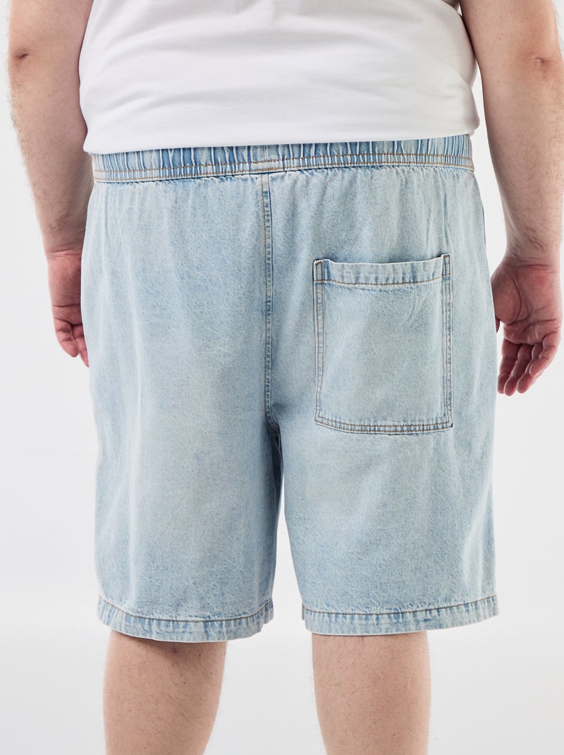 Bermuda in twill con coulisse Blu - Kiabi