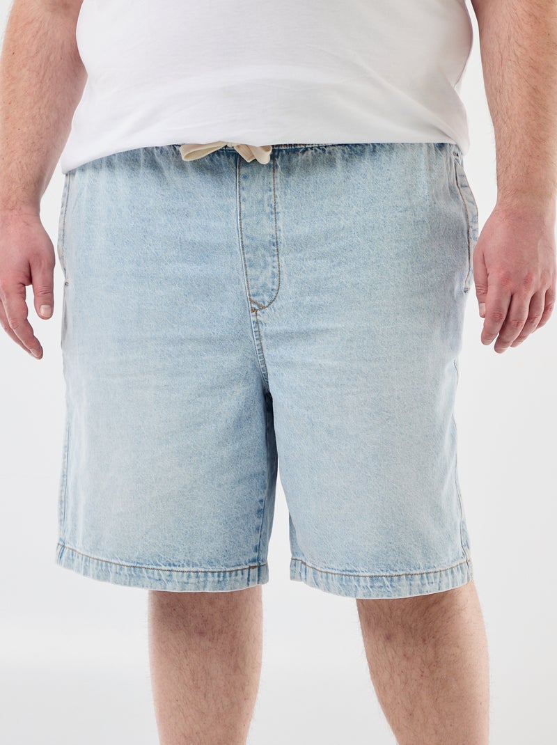 Bermuda in twill con coulisse Blu - Kiabi