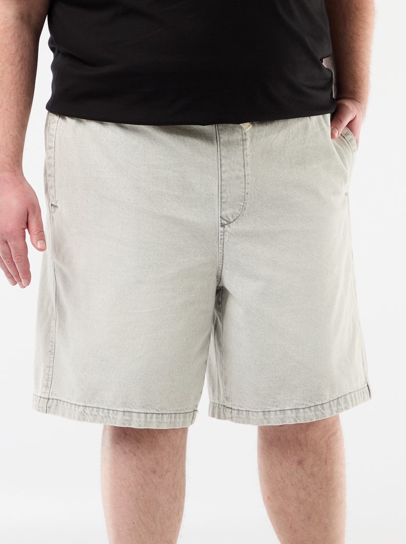 Bermuda in twill con coulisse Grigio - Kiabi