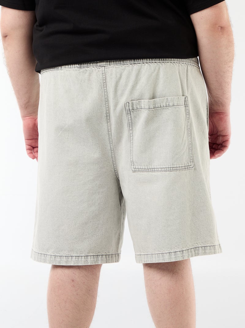 Bermuda in twill con coulisse Grigio - Kiabi