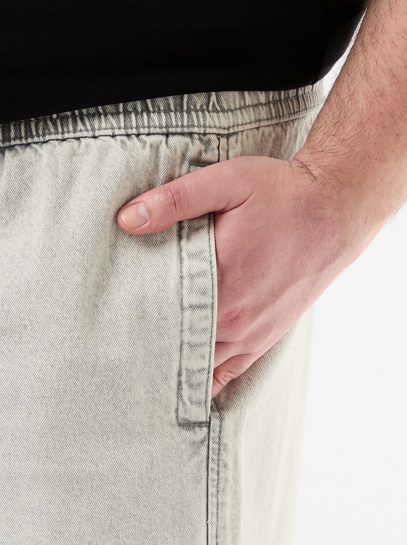 Bermuda in twill con coulisse Grigio - Kiabi