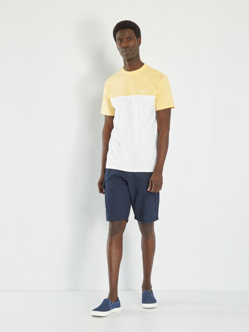 Bermuda in twill con tasche con patta BLU - Kiabi