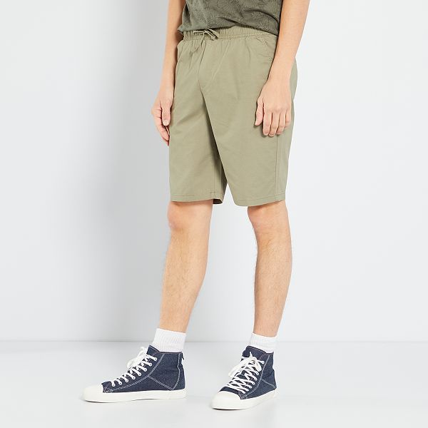 Bermuda in twill uomo - kaki marrone - Kiabi - 10,00€