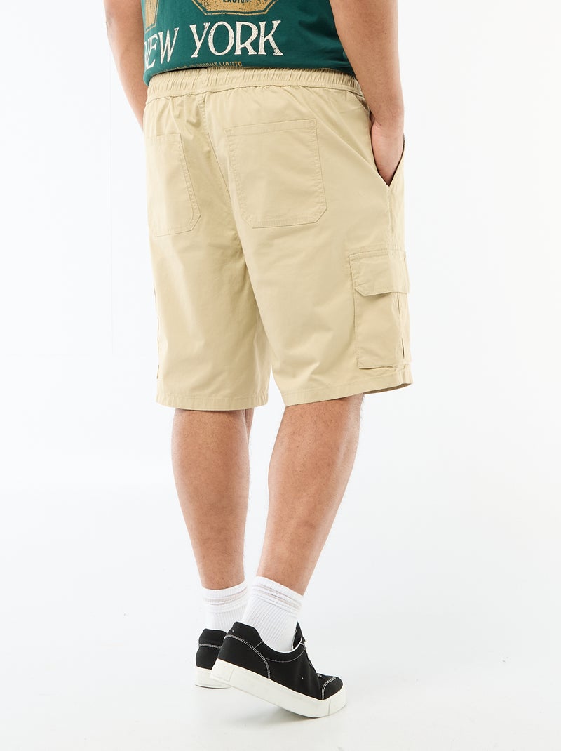 Bermuda in twill multitasche Beige - Kiabi