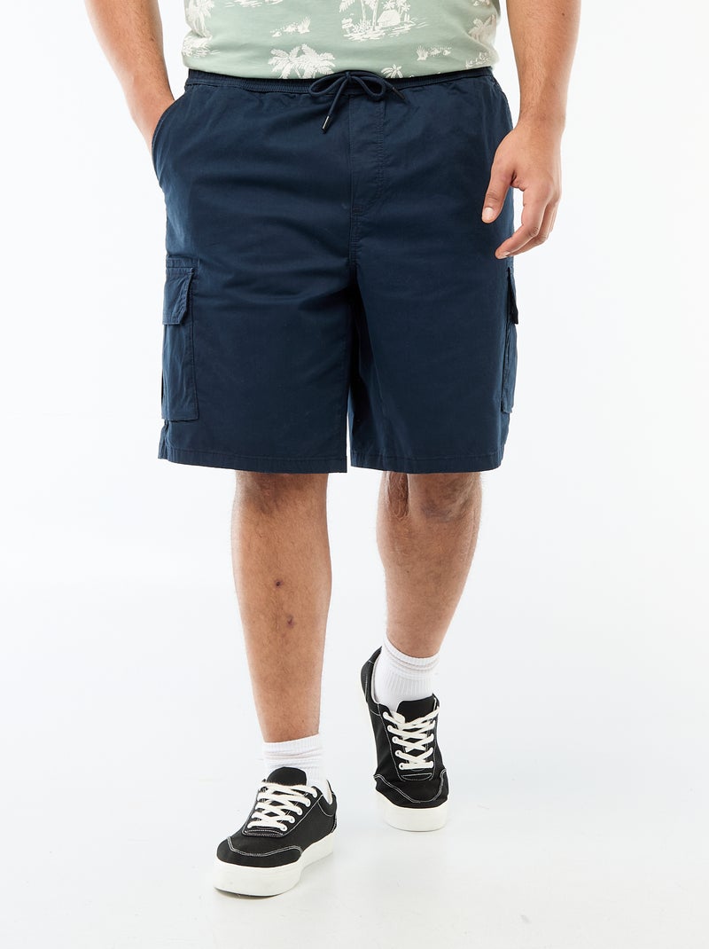 Bermuda in twill multitasche Blu - Kiabi