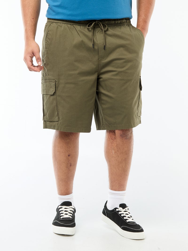 Bermuda in twill multitasche Kaki - Kiabi