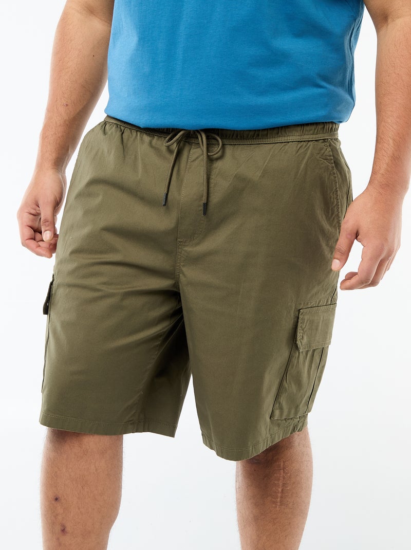 Bermuda in twill multitasche Kaki - Kiabi