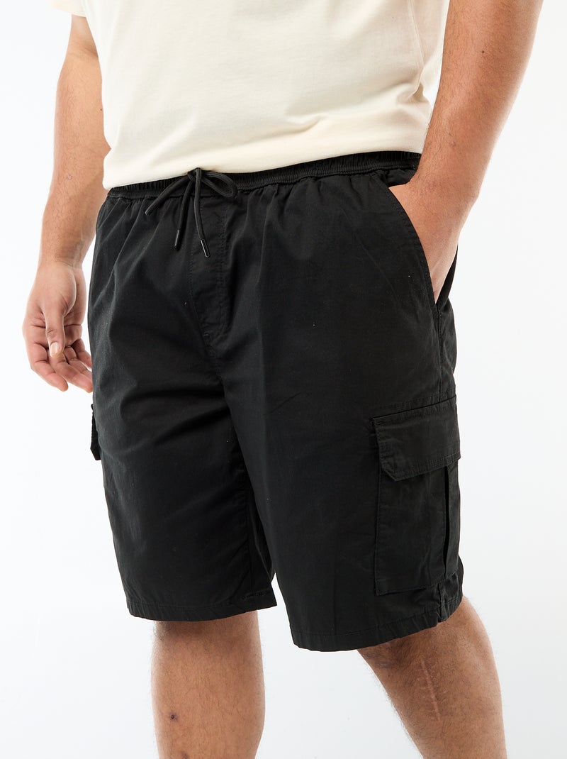 Bermuda in twill multitasche Nero - Kiabi