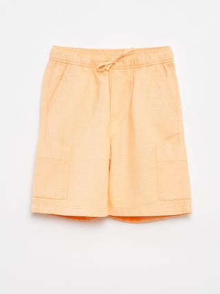 Bermuda in twill tinta unita con tasche
