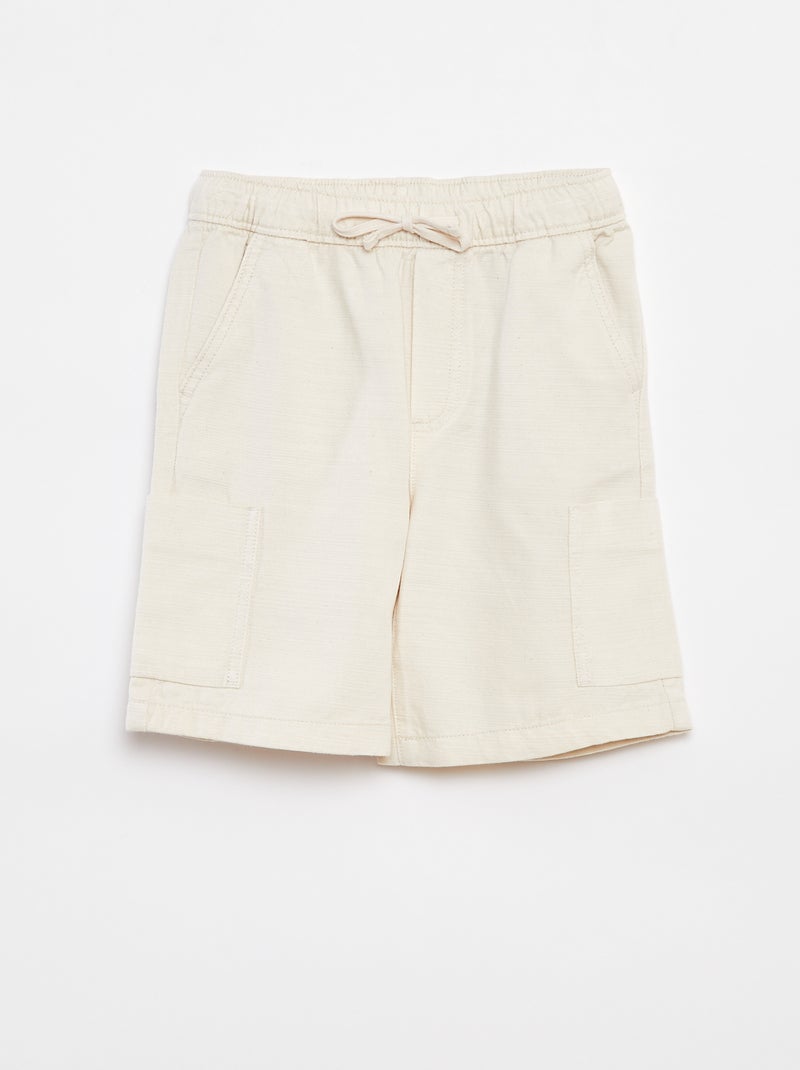 Bermuda in twill tinta unita con tasche Bianco - Kiabi
