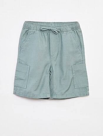 Bermuda in twill tinta unita con tasche