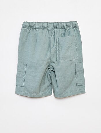 Bermuda in twill tinta unita con tasche